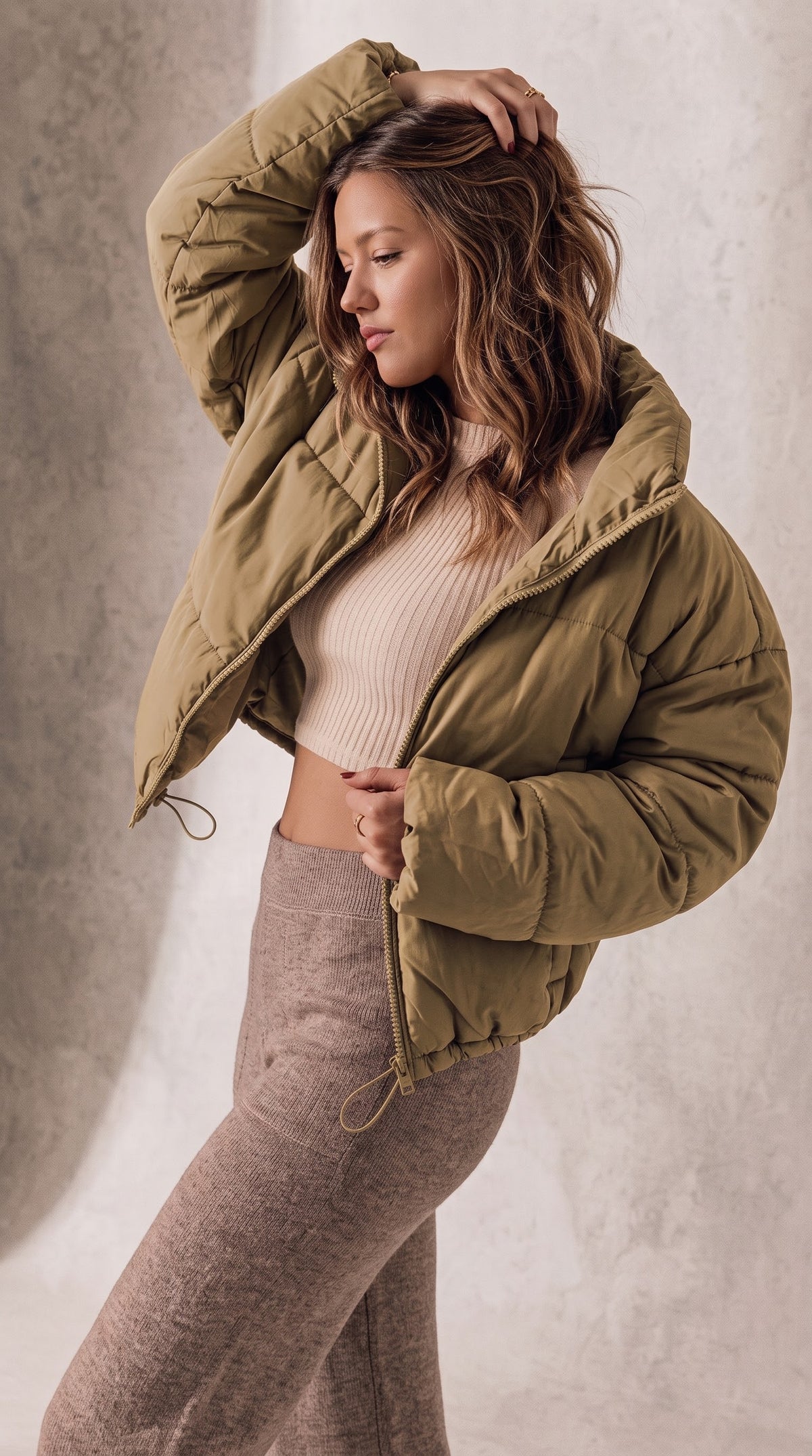 Manteau d’Hiver à Col Rabattu