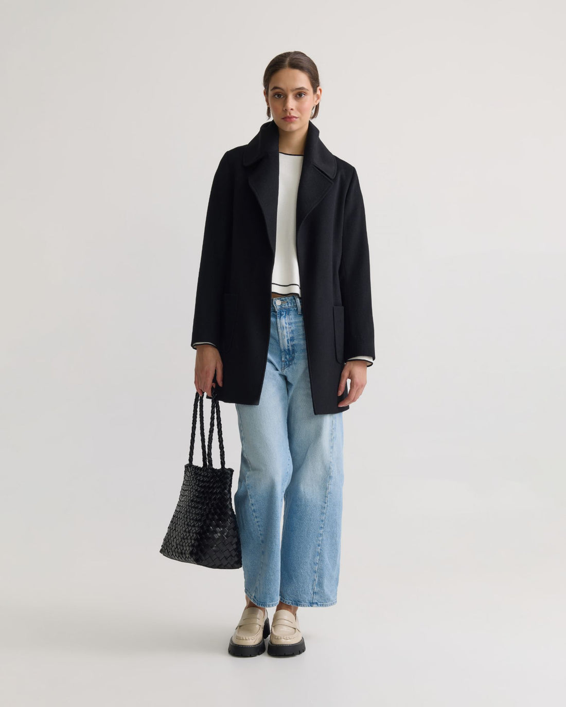 Manteau en Laine Ceinturé