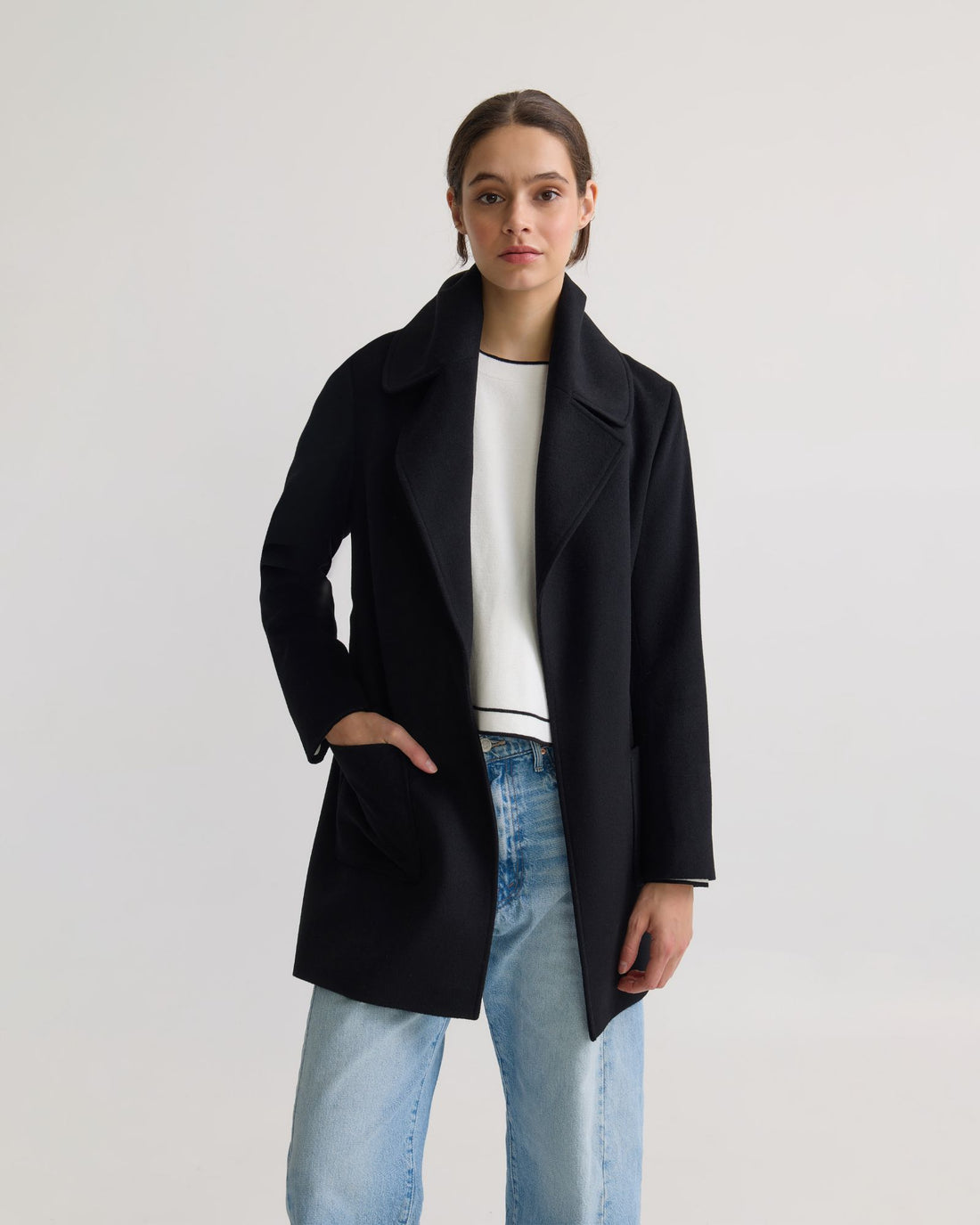 Manteau en Laine Ceinturé