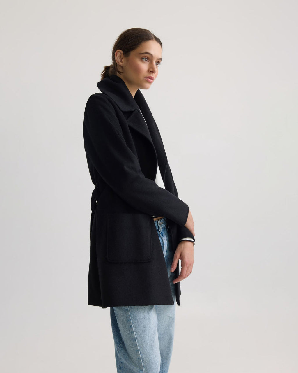 Manteau en Laine Ceinturé
