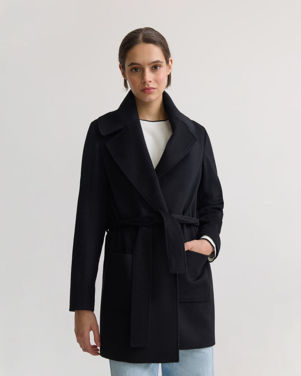 Manteau en Laine Ceinturé