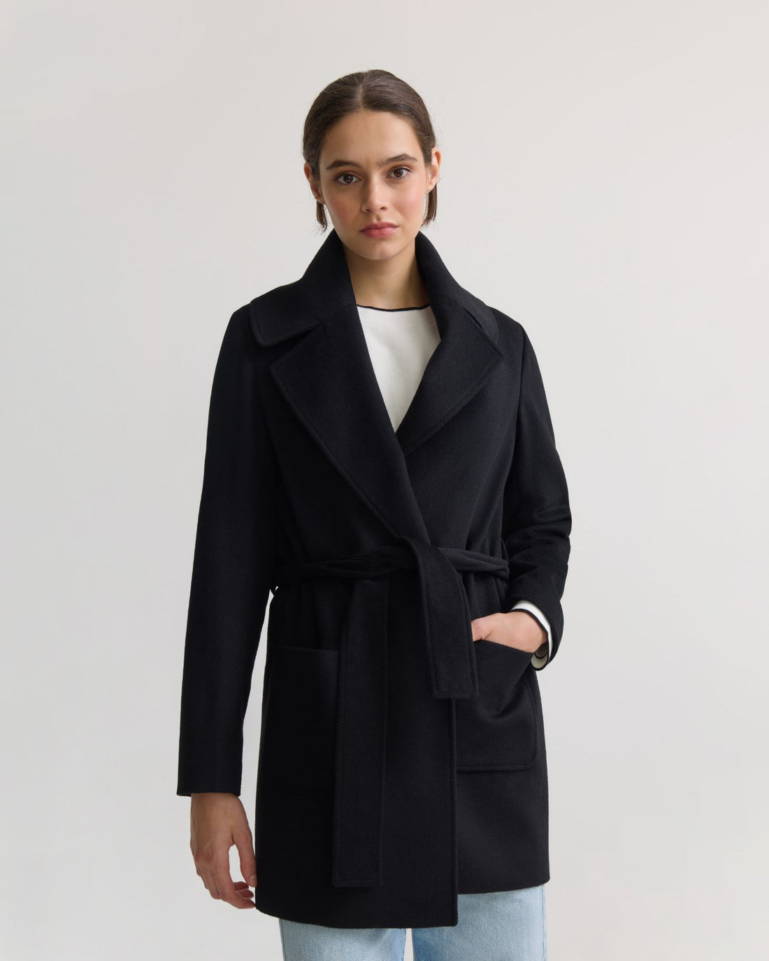 Manteau en Laine Ceinturé
